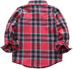 img 3 attached to 👕 Premium Flannel Cotton Boys' Button Sleeve Blouse: Stylish Tops, Tees & Shirts