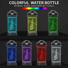 img 1 attached to Lightzz Kids Water Bottle with Glowing 3D Wolf LED Light - 14 OZ Tritan BPA Free - Creative Travel Cup Wolf Gift for School Kid Boy Child Holiday Camping Picnic