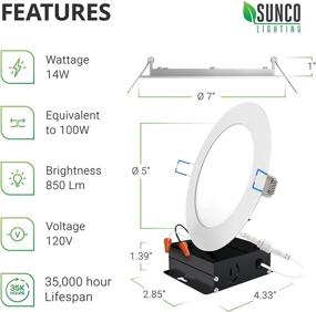 img 3 attached to 💡 24-пакет потолочных светильников Sunco Lighting Slim 6 дюймов с светодиодной подсветкой с засыпкой