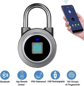 img 3 attached to MEGAFEIS Smart Padlock with Keyless Biometric, Bluetooth Lock, Mobile APP, Water Resistant, Suitable for Gym, Sports, Bike, School, Locker and Storage - Grey