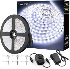 img 4 attached to 🔆 Onforu 16.4ft Dimmable LED Strip Lights – 6000K Bright Daylight White Tape Light for Under Cabinet, Bedroom, Kitchen