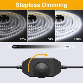 img 1 attached to 🔆 Onforu 16.4ft Dimmable LED Strip Lights – 6000K Bright Daylight White Tape Light for Under Cabinet, Bedroom, Kitchen