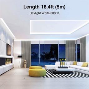 img 3 attached to 🔆 Onforu 16.4ft Dimmable LED Strip Lights – 6000K Bright Daylight White Tape Light for Under Cabinet, Bedroom, Kitchen