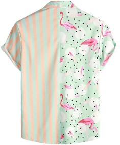 img 3 attached to 🌺 Hawaiian Flamingo Shirts for Men - VATPAVE Casual Clothing in Shirts