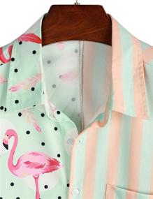 img 2 attached to 🌺 Hawaiian Flamingo Shirts for Men - VATPAVE Casual Clothing in Shirts