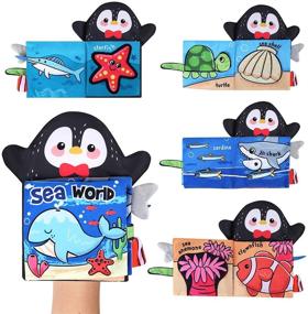 img 4 attached to Vanmor Baby Soft Cloth Book: Interactive Sea Animal Tail Activity Book with Hand Puppet - Perfect Educational Toy for Babies, Infants, and Toddlers