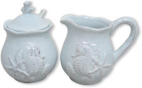 img 1 attached to SEO-Optimized Blue Sky Seahorse Ceramic Creamer