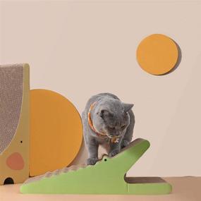 img 4 attached to 🐊 Premium Crocodile Shaped Cardboard Cat Scratcher by Honey Care