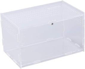 img 4 attached to 🦎 POPETPOP Acrylic Reptile Breeding Box - Portable Terrarium Containers for Mini Pet Houses - Reptile Terrarium Habitat