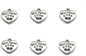 img 4 attached to 🐾 30pcs Silver Tone Heart Shape Pet Paw Print Best Friend Paw in Heart Double-Sided Pendant for DIY Bracelet Necklace DIY Jewelry Making Findings: SEO-friendly Edition