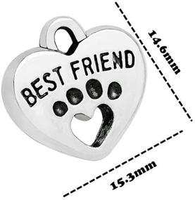 img 3 attached to 🐾 30pcs Silver Tone Heart Shape Pet Paw Print Best Friend Paw in Heart Double-Sided Pendant for DIY Bracelet Necklace DIY Jewelry Making Findings: SEO-friendly Edition