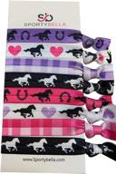 🎀 infinity collection: pink and purple horse hair ties for equestrian – cowgirl hair accessories with no crease elastics logo