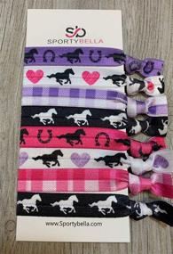 img 2 attached to 🎀 Infinity Collection: Pink and Purple Horse Hair Ties for Equestrian – Cowgirl Hair Accessories with No Crease Elastics