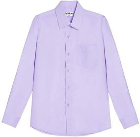 img 4 attached to DDILKE Sleeve Casual Button Down Shirts Boys' Clothing for Tops, Tees & Shirts