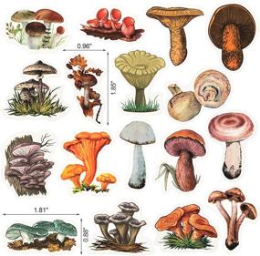 img 1 attached to 🍄 156PCS Mushroom Scrapbook Stickers - Self-Adhesive Mushroom Laptop Decals, Plants Decoration Stickers, Collection for Windows, Refrigerator, DIY Craft