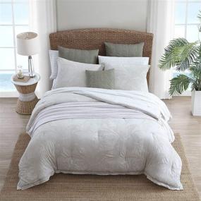 img 2 attached to 🌸 Tommy Bahama Abalone Collection, Queen Size Soft and Breathable Comforter Set, 100% Cotton, All Season Bedding, Pre-Washed for Extra Softness, Beige