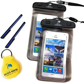 img 4 attached to Dolphin Marine Products Waterproof Phone Pouch - 2 Pack (Black/Black): The Ultimate Protection for Your Phone in Any Environment