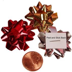 img 2 attached to Pack of 100 Red Metallic Confetti Bows - 1 inch for Enhanced SEO