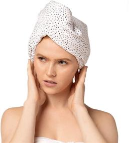 img 1 attached to Ultra Soft Hair Towel Wrap for Women: Kitsch Microfiber Hair Turban for Quick Drying, Easy Twist Hair Towels, Super Absorbent, and After Spa Hair Towel (Micro Dot)