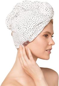 img 2 attached to Ultra Soft Hair Towel Wrap for Women: Kitsch Microfiber Hair Turban for Quick Drying, Easy Twist Hair Towels, Super Absorbent, and After Spa Hair Towel (Micro Dot)