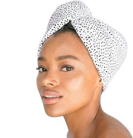 img 3 attached to Ultra Soft Hair Towel Wrap for Women: Kitsch Microfiber Hair Turban for Quick Drying, Easy Twist Hair Towels, Super Absorbent, and After Spa Hair Towel (Micro Dot)