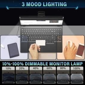 img 2 attached to 💡 USB Powered e-Reading Lamp with Clip | Computer Monitor Light Bar | No Screen Glare LED Light | Adjustable Brightness & 3 Color Temperature | Eye Health Care Light for Laptop Screenbar | Office Lamp