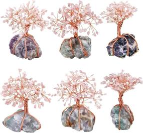 img 2 attached to Enhance Prosperity and Fortune with Mookaitedecor Rose Quartz Crystal Money Tree and Guardian Angel Figurine Ornament