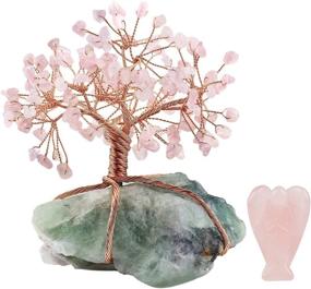 img 4 attached to Enhance Prosperity and Fortune with Mookaitedecor Rose Quartz Crystal Money Tree and Guardian Angel Figurine Ornament