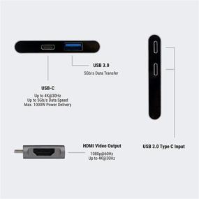 img 2 attached to 💻 Enhance Your MacBook Experience with HomeSpot 3-in-1 USB Type-C Hub: HDMI 4K Video Output & USB 3.0 Port Ultra Slim in Elegant Grey