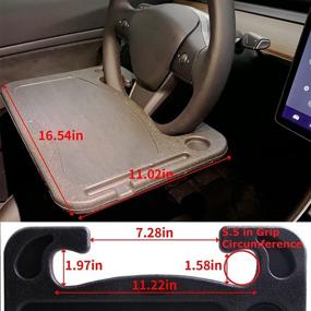 img 1 attached to 🚘 Car Laptop Desk Food Tray - Detachable Steering Wheel Tray for Working, Eating, Drinking in The Car - Black/5.5 inches Grip Circumference