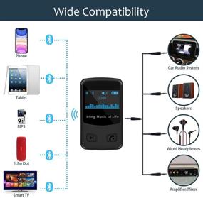 img 3 attached to 🔊 iDIGMALL Bluetooth 5.0 музыкальный приемник с дисплеем - Беспроводной аудиоадаптер для автомобиля, домашнего стерео и проводного динамика - HiFi аудиопоток с разъемом 3,5 мм Aux - Микрофон с шумоподавлением для громкой связи.