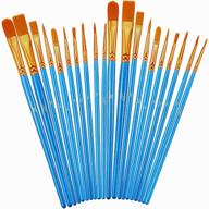 🎨 artistic paintbrushes set, 2pack- 20 piece brushes for acrylic painting, oil watercolor, artist paintbrushes for body, face, rock, canvas - kids & adults craft supplies – blue logo
