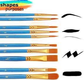 img 1 attached to 🎨 Artistic Paintbrushes Set, 2Pack- 20 Piece Brushes for Acrylic Painting, Oil Watercolor, Artist Paintbrushes for Body, Face, Rock, Canvas - Kids & Adults Craft Supplies – Blue