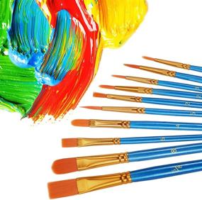 img 3 attached to 🎨 Artistic Paintbrushes Set, 2Pack- 20 Piece Brushes for Acrylic Painting, Oil Watercolor, Artist Paintbrushes for Body, Face, Rock, Canvas - Kids & Adults Craft Supplies – Blue