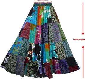 img 1 attached to 🌈 BONYA Patchwork Elastic Stretch Color65: Chic Women's Clothing and Skirts for versatile style