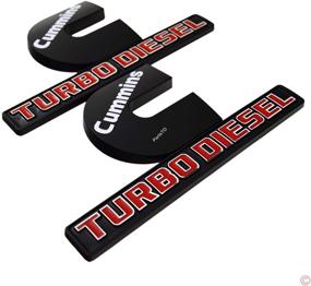 img 4 attached to Cummins Turbo Diesel Fender Side Emblems Badges Nameplates: Perfect Fit for Pickups 2500 3500 4500 (2 Packs) - Ultimate Quality and Easy Installation