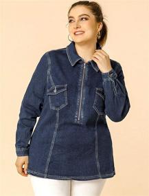 img 3 attached to Agnes Orinda Womens Jackets Washed Women's Clothing