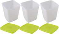 🥬 arrow home products 00044: 1-quart freezer containers 3-pack - white/green, keep your food fresh & organized! logo