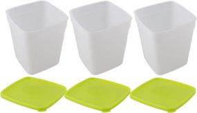 img 3 attached to 🥬 Arrow Home Products 00044: 1-Quart Freezer Containers 3-Pack - White/Green, Keep Your Food Fresh & Organized!