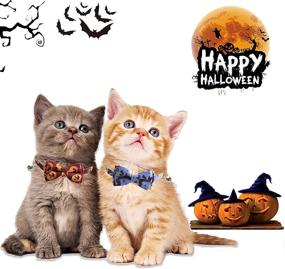 img 3 attached to 🐱 SOGAYU 2 Pack Halloween Cat Collar Breakaway with Cute Bow Tie Bell - Kitten Collar Bowtie Safety Removable Adjustable for Kitty Puppy: Find the Perfect Halloween Collar for Your Feline Friend!