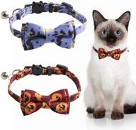 🐱 sogayu 2 pack halloween cat collar breakaway with cute bow tie bell - kitten collar bowtie safety removable adjustable for kitty puppy: find the perfect halloween collar for your feline friend! logo