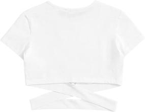 img 3 attached to Romwe Cutout Sleeve Crisscross T Shirts Girls' Clothing and Tops, Tees & Blouses