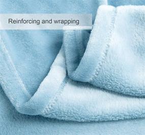 img 1 attached to 🛏️ MARQUESS Flannel Blanket Throw: Lightweight, Cozy, and Plush Microfiber Fleece Blanket (Blue, King Size) - All Season Bed Blanket for a Fluffy Warm Home