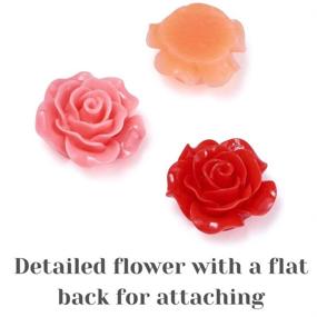 img 2 attached to 🌹 100-Piece 3D Rose Embellishments: Perfect for Nail Art, Jewelry Making - Multicolor Resin Flowers with Flat Backs