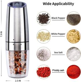 img 3 attached to 🧂 JIEJIE Electric Salt and Pepper Grinder Set with Blue LED Light - Adjustable Coarseness, Battery-Operated, One Hand Operation - Refillable, Automatic Pepper Mill and Salt Shaker - 2 Set