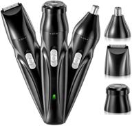 💇 3-in-1 usb rechargeable ear and nose hair trimmer for men and women - professional ipx7 waterproof trimmer with painless hair removal - includes 3 cutter head replacements for eyebrows, neckline, nose, and ears logo