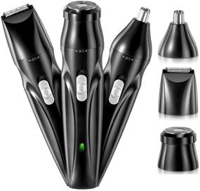 img 4 attached to 💇 3-in-1 USB Rechargeable Ear and Nose Hair Trimmer for Men and Women - Professional IPX7 Waterproof Trimmer with Painless Hair Removal - Includes 3 Cutter Head Replacements for Eyebrows, Neckline, Nose, and Ears