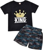 👶 adorable aalizzwell toddler camouflage shorts set: stylish summer outfits for little boys! logo