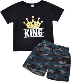 img 4 attached to 👶 Adorable Aalizzwell Toddler Camouflage Shorts Set: Stylish Summer Outfits for Little Boys!