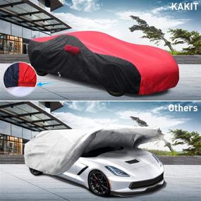 img 2 attached to KAKIT Waterproof Car Cover for 2014-2019 C7 Stingray - Protect Your Chevy Corvette Stingray from UV and Outdoor Elements (Red & Black Combo)